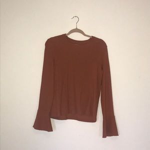 Madewell burnt orang me flutter sleeve top